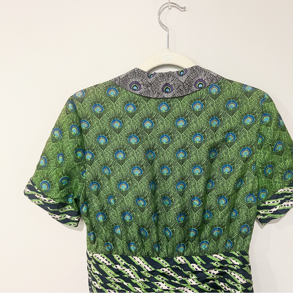 Tory Burch Green Patterned Collared Silk Dress - image 6